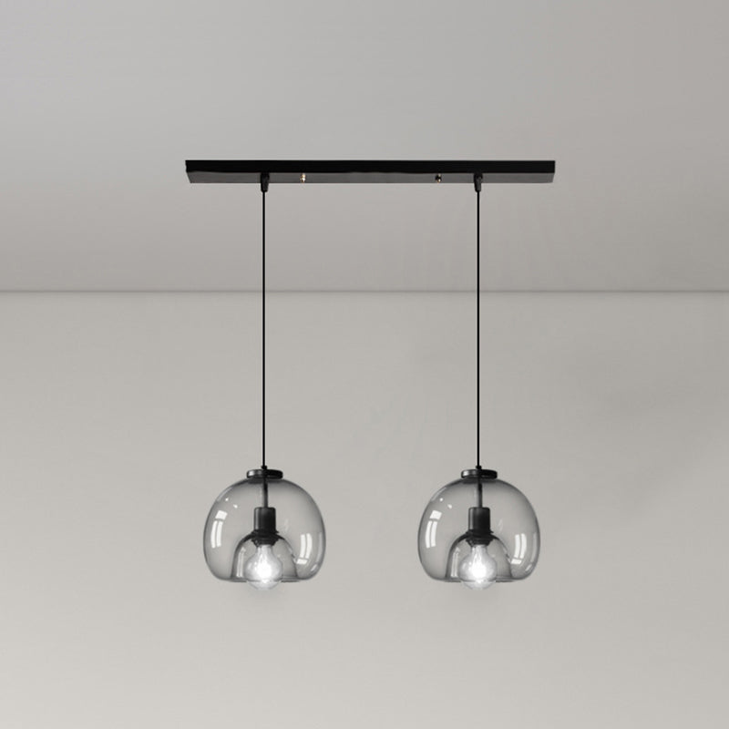 Black Mini Glass Globe Pendant Light Adjustable LED Kitchen Pendant Lighting Clearhalo 'Ceiling Lights' 'Glass shade' 'Glass' 'Modern Pendants' 'Modern' 'Pendant Lights' 'Pendants' Lighting' 2554870