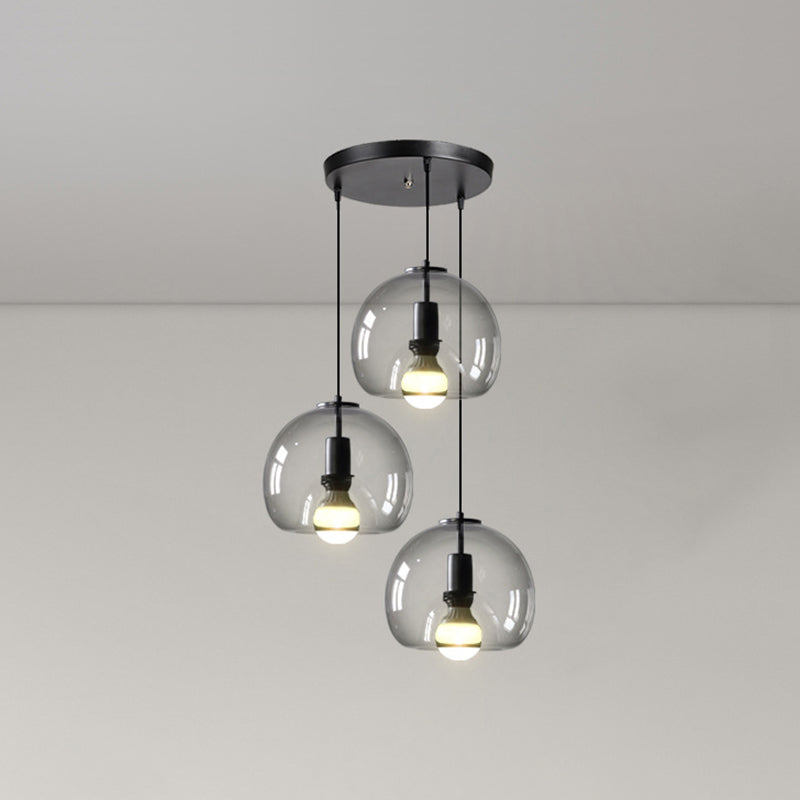 Black Mini Glass Globe Pendant Light Adjustable LED Kitchen Pendant Lighting Clearhalo 'Ceiling Lights' 'Glass shade' 'Glass' 'Modern Pendants' 'Modern' 'Pendant Lights' 'Pendants' Lighting' 2554875