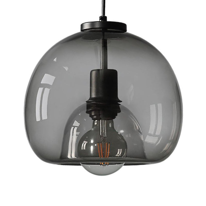 Black Mini Glass Globe Pendant Light Adjustable LED Kitchen Pendant Lighting Clearhalo 'Ceiling Lights' 'Glass shade' 'Glass' 'Modern Pendants' 'Modern' 'Pendant Lights' 'Pendants' Lighting' 2554873