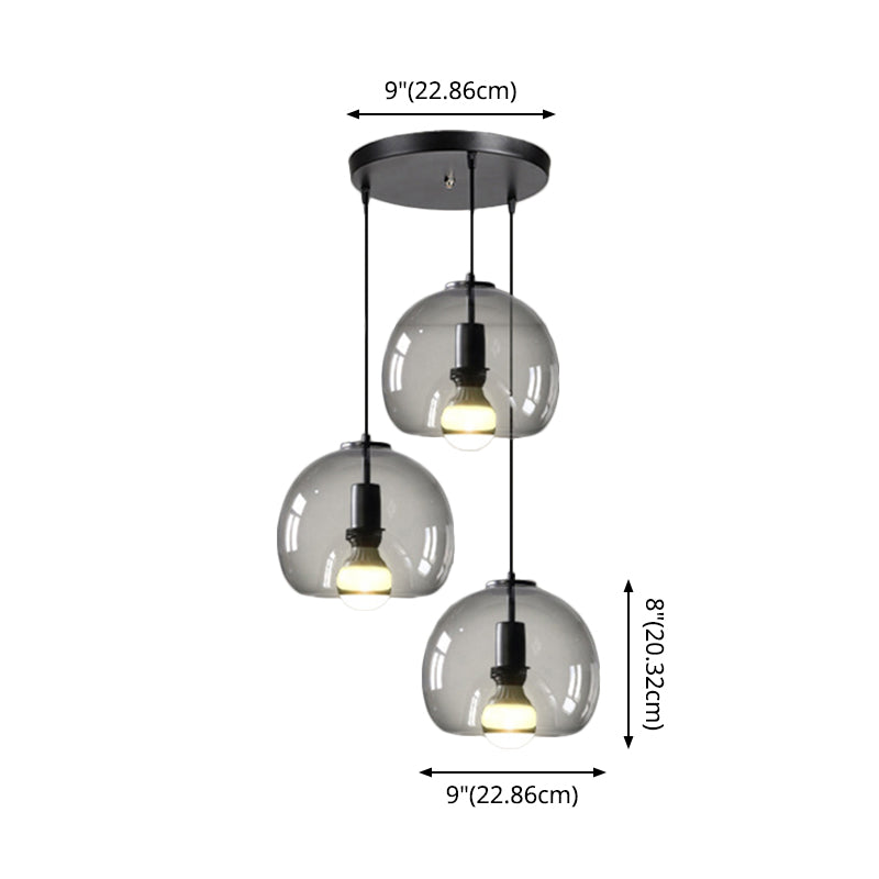 Taavita Mini Glass Globe Pendant Light with Adjustable LED - Kitchen Pendant Lighting