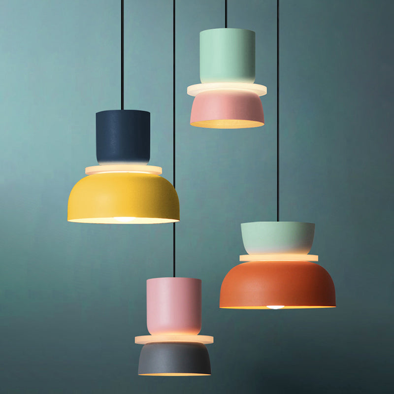 Colorful Macaron LED Light Contemporary Pendant Lighting Fixture