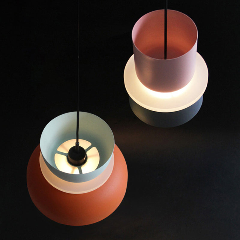 Colorful Macaron LED Light Contemporary Pendant Lighting Fixture