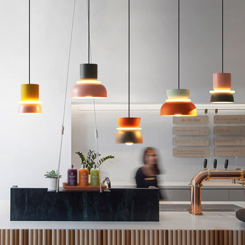 Colorful Macaron LED Light Contemporary Pendant Lighting Fixture