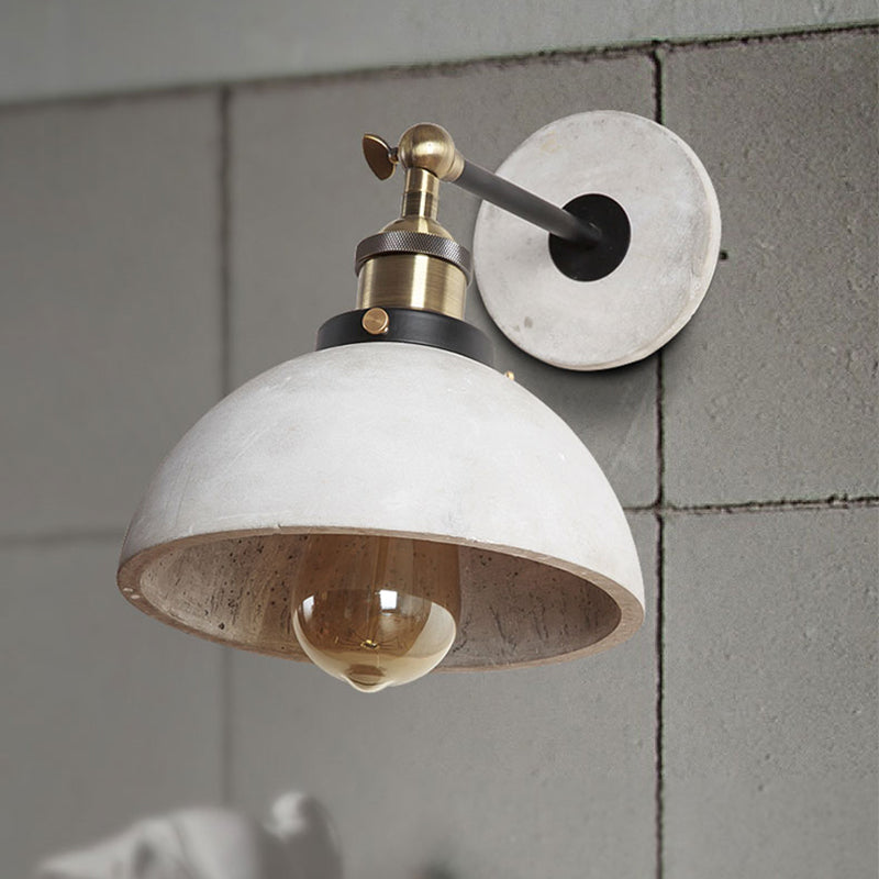 Cone/Cylinder/Bowl Bedroom Wall Mounted Light Cement 1 Head Industrial Style Angle Adjustable Wall Sconce in Grey Grey Cylinder Clearhalo 'Art deco wall lights' 'Cast Iron' 'Glass' 'Industrial wall lights' 'Industrial' 'Middle century wall lights' 'Modern' 'Rustic wall lights' 'Tiffany' 'Traditional wall lights' 'Wall Lamps & Sconces' 'Wall Lights' Lighting' 257260