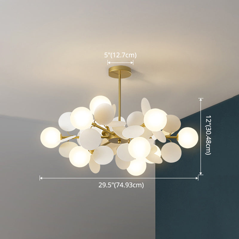 Cartoon Metallic Drop Pendant Balloon Hanging Lights with Glass Shade for Bedroom