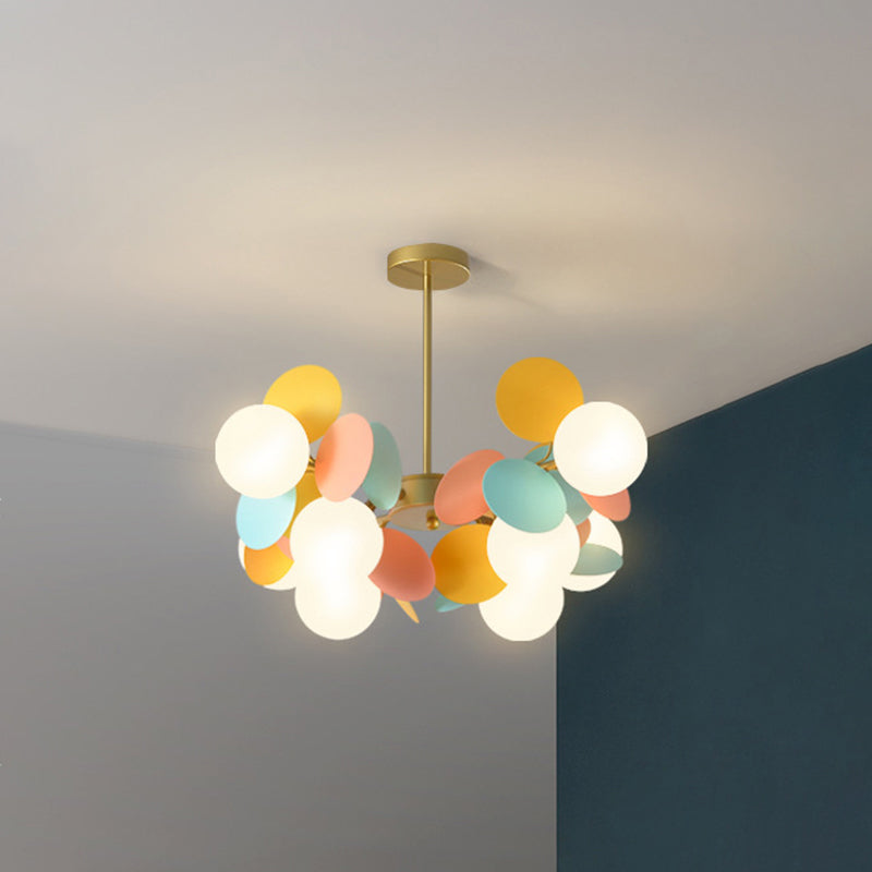 Balloon Hanging Light Fixtures Cartoon Metallic Drop Pendant with Glass Shade for Bedroom Clearhalo 'Ceiling Lights' 'Pendant Lights' 'Pendants' Lighting' 2579102