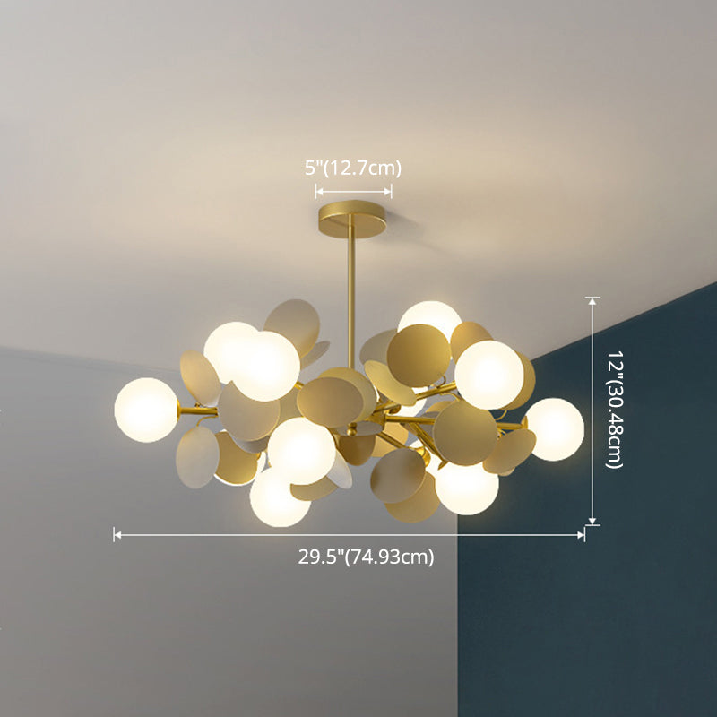 Cartoon Metallic Drop Pendant Balloon Hanging Lights with Glass Shade for Bedroom