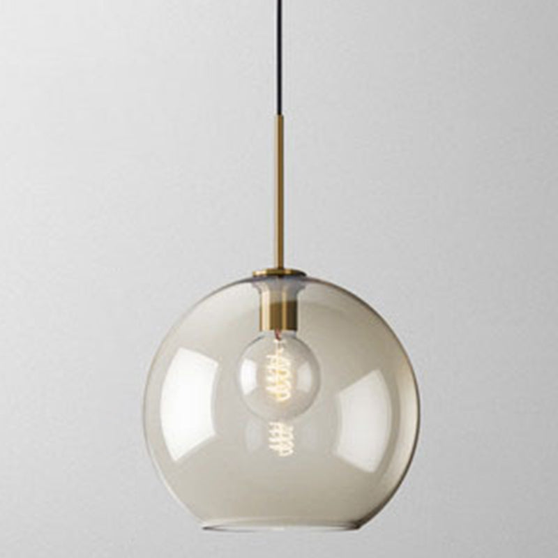 Cognac Glass Pendant Light Modern Minimalist 1-Light Pendant Lighting For Dining Room Table Clearhalo 'Ceiling Lights' 'Glass shade' 'Glass' 'Modern Pendants' 'Modern' 'Pendant Lights' 'Pendants' Lighting' 2579326