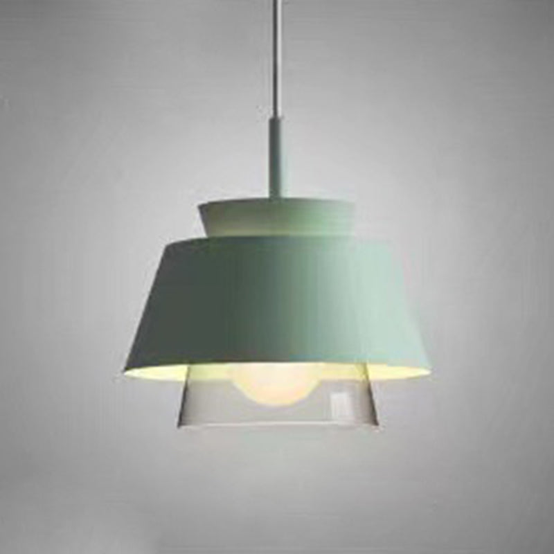 Modern Upside Down Trifle Pendant Light Metal Macarons 1-Light Pendant Lighting for Dining Room Table Burgundy Clearhalo 'Ceiling Lights' 'Modern Pendants' 'Modern' 'Pendant Lights' 'Pendants' Lighting' 2579498