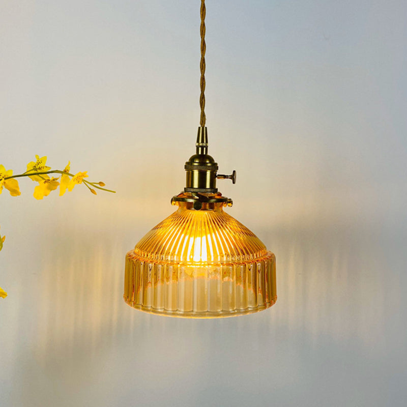 Taavita Retro Industrial 1 Light Hanging Pendant Lamp with Prismatic Glass - Barn Pendant Lighting for Living Room