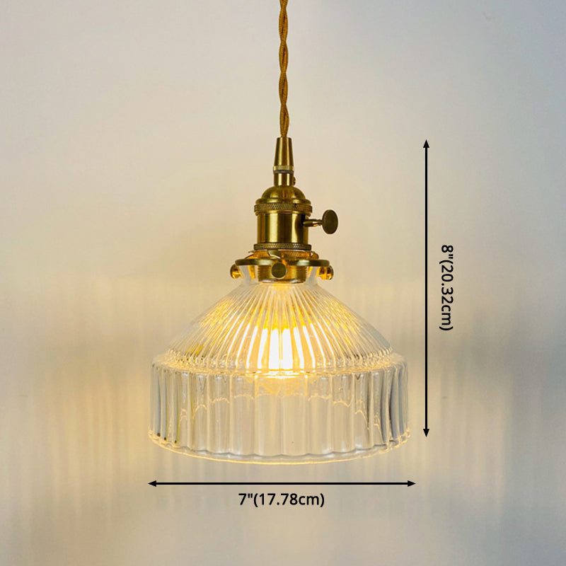 Taavita Retro Industrial 1 Light Hanging Pendant Lamp with Prismatic Glass - Barn Pendant Lighting for Living Room