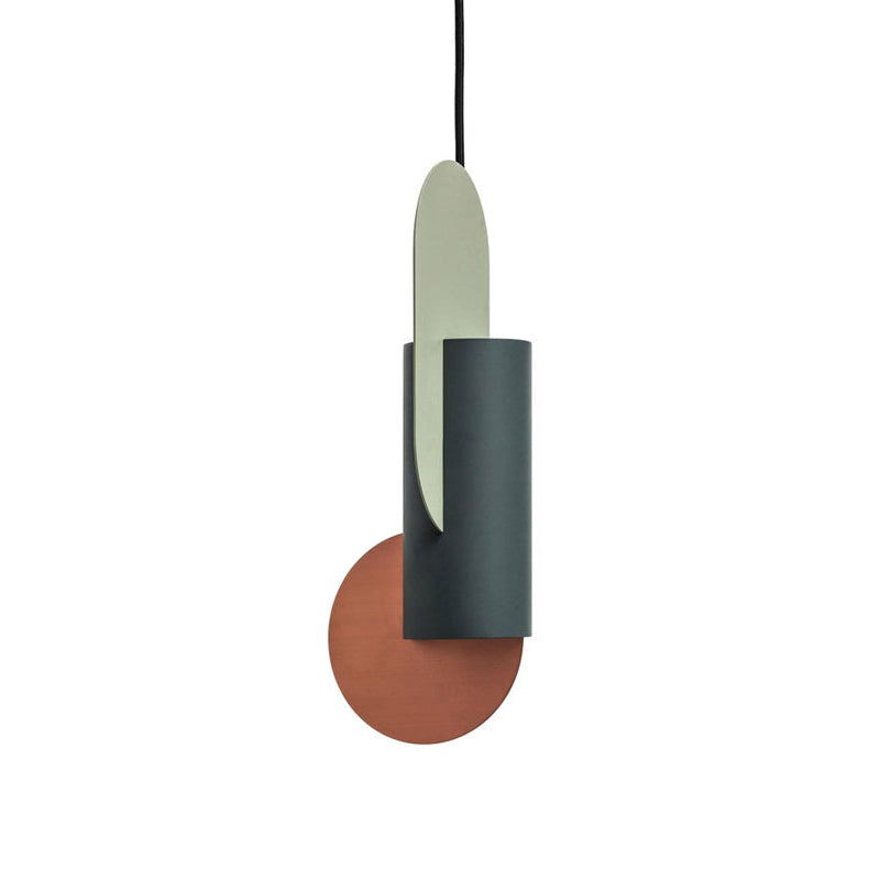 Taavita Geometric Colorblock Pendant Lighting Macaron Metal 1-Light Pink-Green-Grey Ceiling Light Fixture