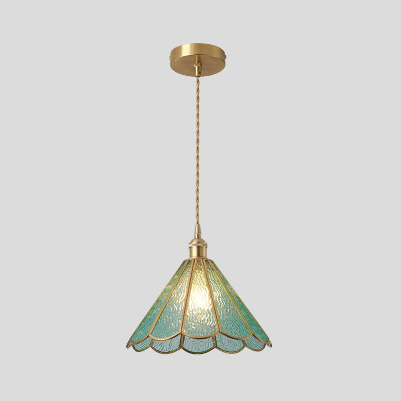 Suspended Lighting Fixture Tiffany Style Shaded Glass Hanging Pendant with Brass Canopy Clearhalo 'Ceiling Lights' 'Glass shade' 'Glass' 'Modern Pendants' 'Modern' 'Pendant Lights' 'Pendants' Lighting' 2593543