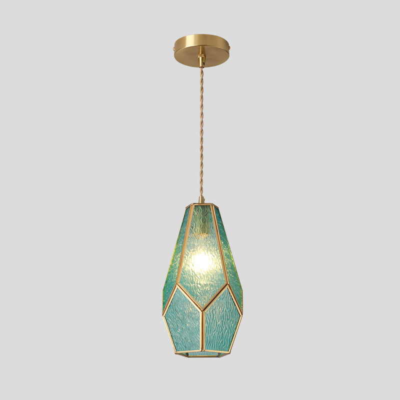 Suspended Lighting Fixture Tiffany Style Shaded Glass Hanging Pendant with Brass Canopy Pink Round Canopy Clearhalo 'Ceiling Lights' 'Glass shade' 'Glass' 'Modern Pendants' 'Modern' 'Pendant Lights' 'Pendants' Lighting' 2593547