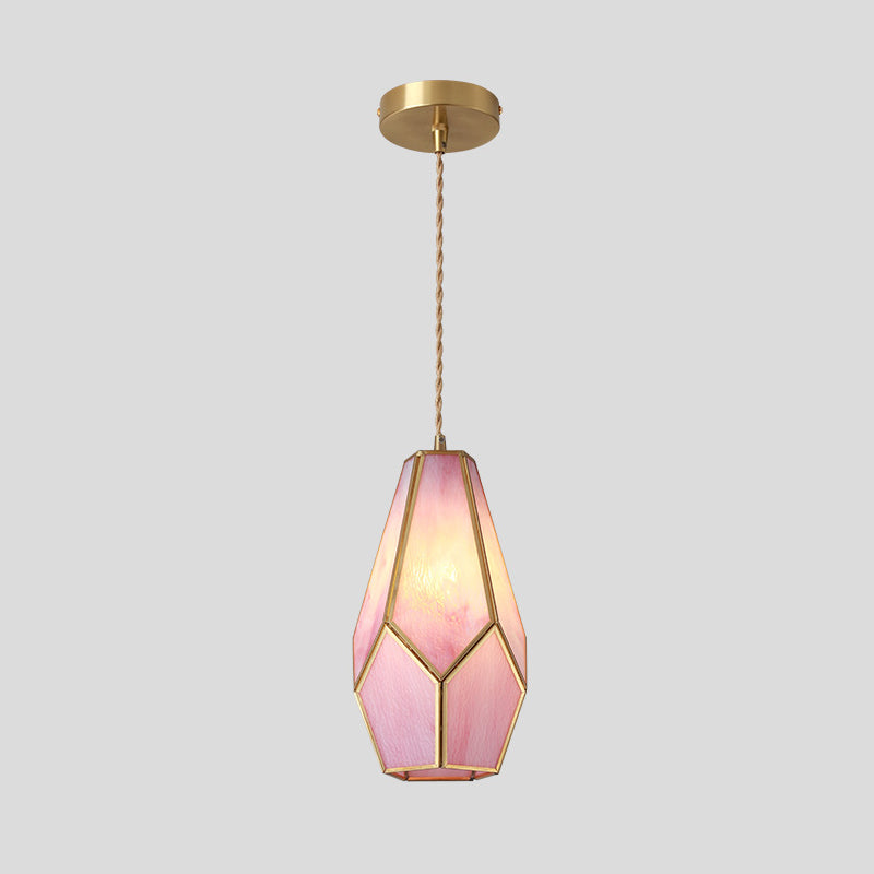 Suspended Lighting Fixture Tiffany Style Shaded Glass Hanging Pendant with Brass Canopy Clearhalo 'Ceiling Lights' 'Glass shade' 'Glass' 'Modern Pendants' 'Modern' 'Pendant Lights' 'Pendants' Lighting' 2593527