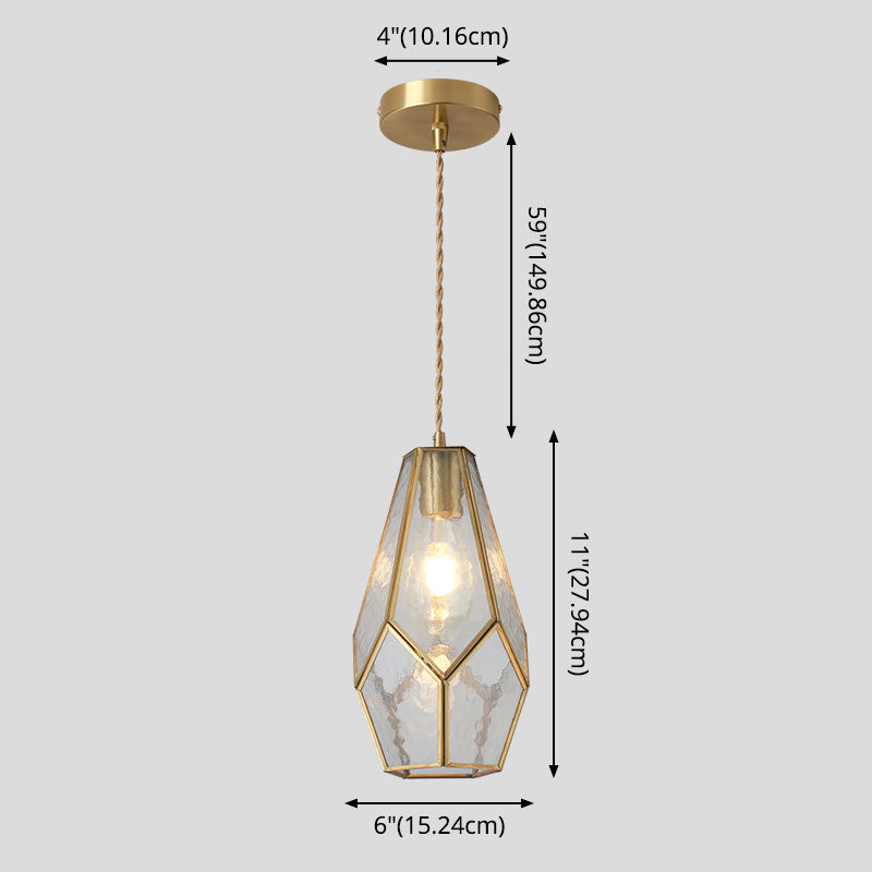 Taavita Style Hanging Lighting Treatment - Shaded Glass Hanging Pendant with Brass Canopy