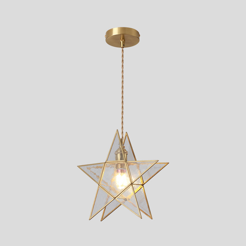 Taavita Style Hanging Lighting Treatment - Shaded Glass Hanging Pendant with Brass Canopy