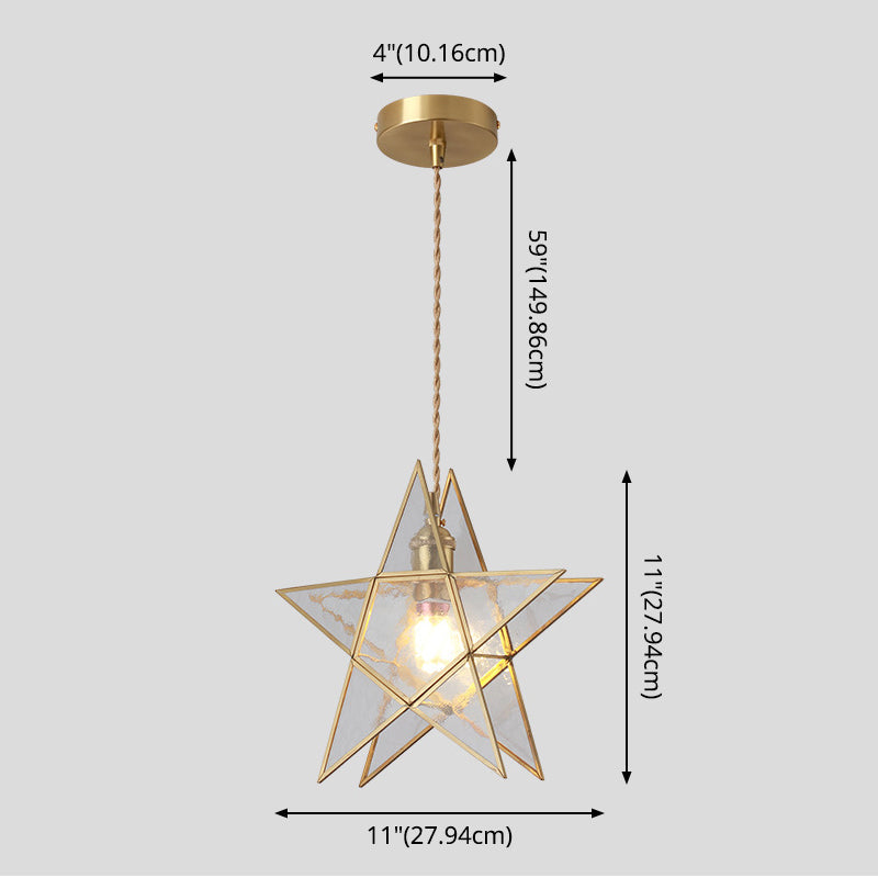 Taavita Style Hanging Lighting Treatment - Shaded Glass Hanging Pendant with Brass Canopy