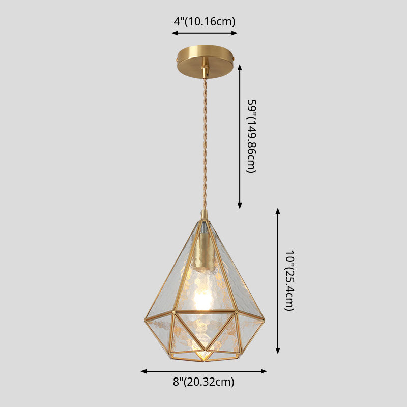 Taavita Style Hanging Lighting Treatment - Shaded Glass Hanging Pendant with Brass Canopy