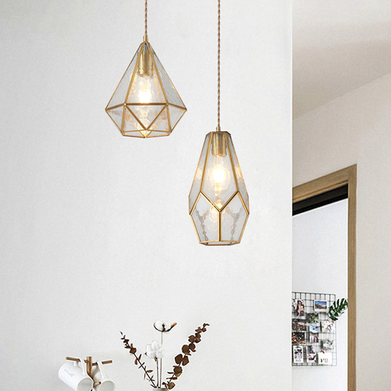 Taavita Style Hanging Lighting Treatment - Shaded Glass Hanging Pendant with Brass Canopy