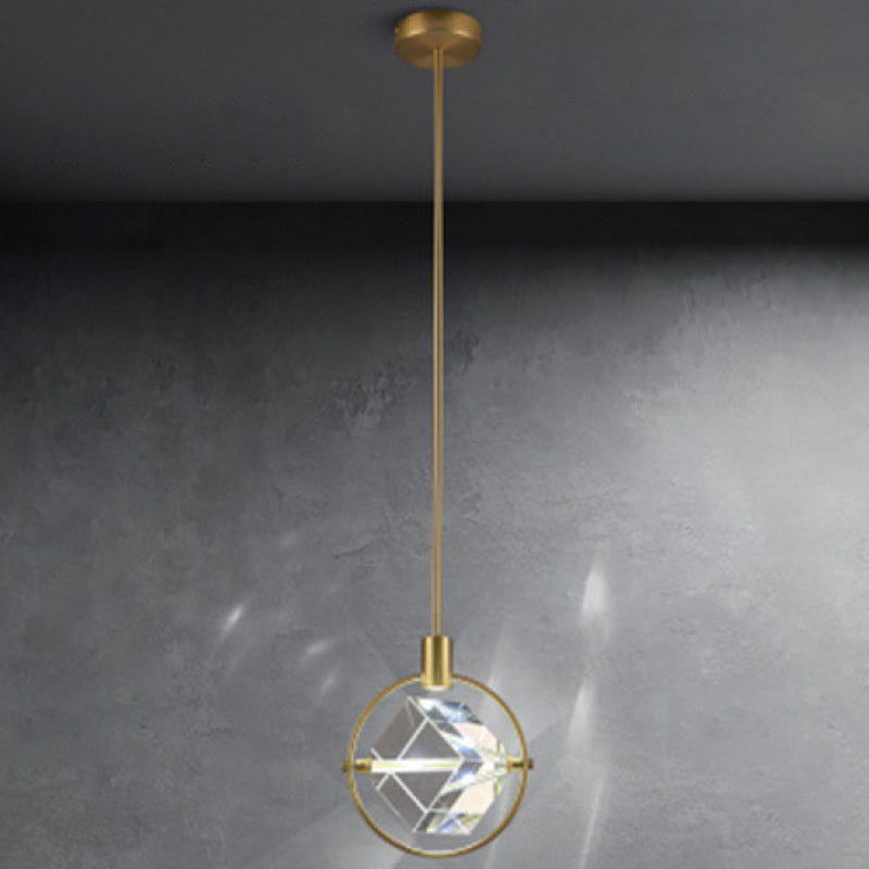 Modern Pendant Ceiling Light LED Gold Geometric Lighting Fixture