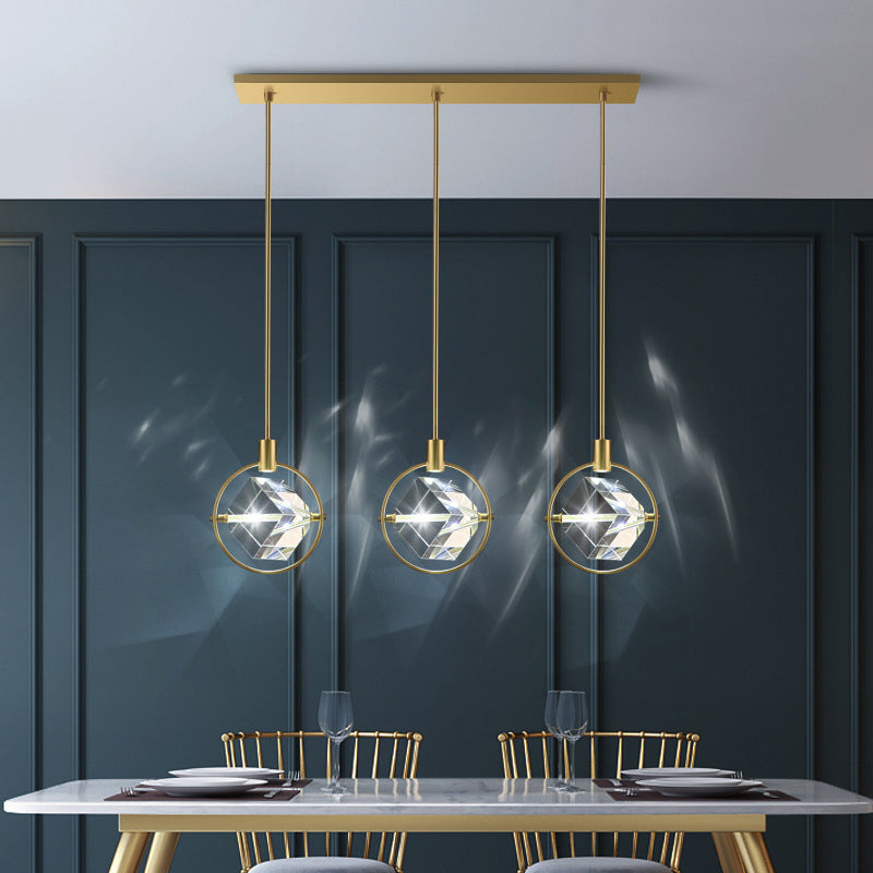 Modern Pendant Ceiling Light LED Gold Geometric Lighting Fixture