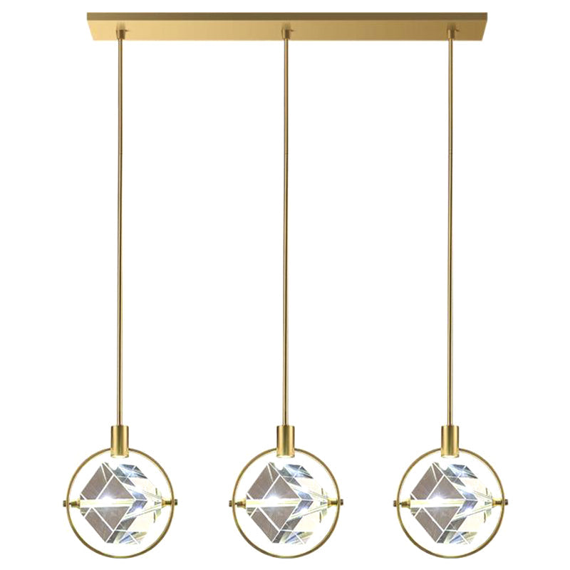 Modern Pendant Ceiling Light LED Gold Geometric Lighting Fixture