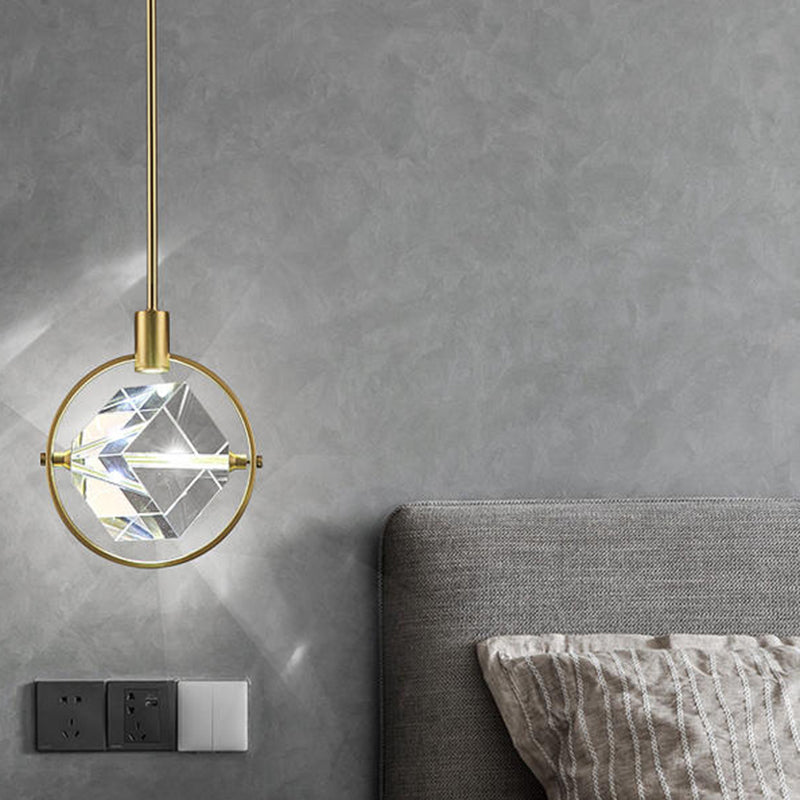 Modern Pendant Ceiling Light LED Gold Geometric Lighting Fixture