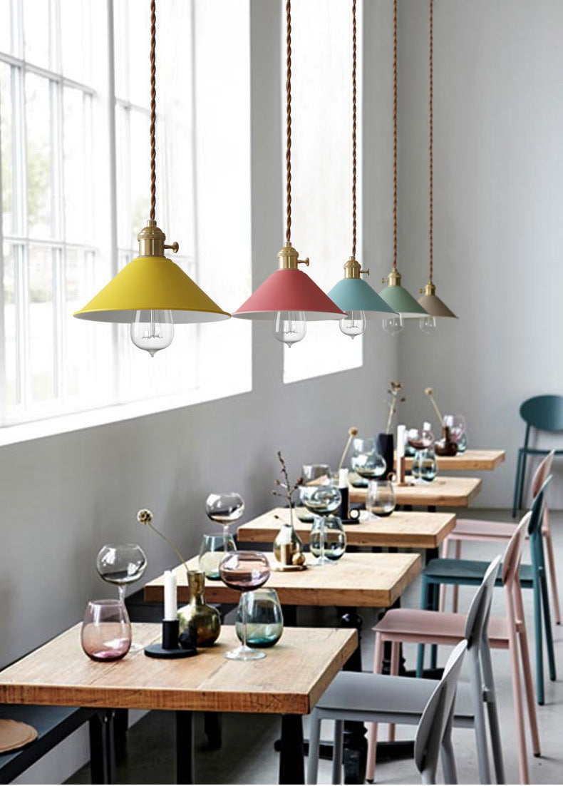 Modern Style Dining Room Pendant Lighting Metal Tapered Hanging Pendant Lamp