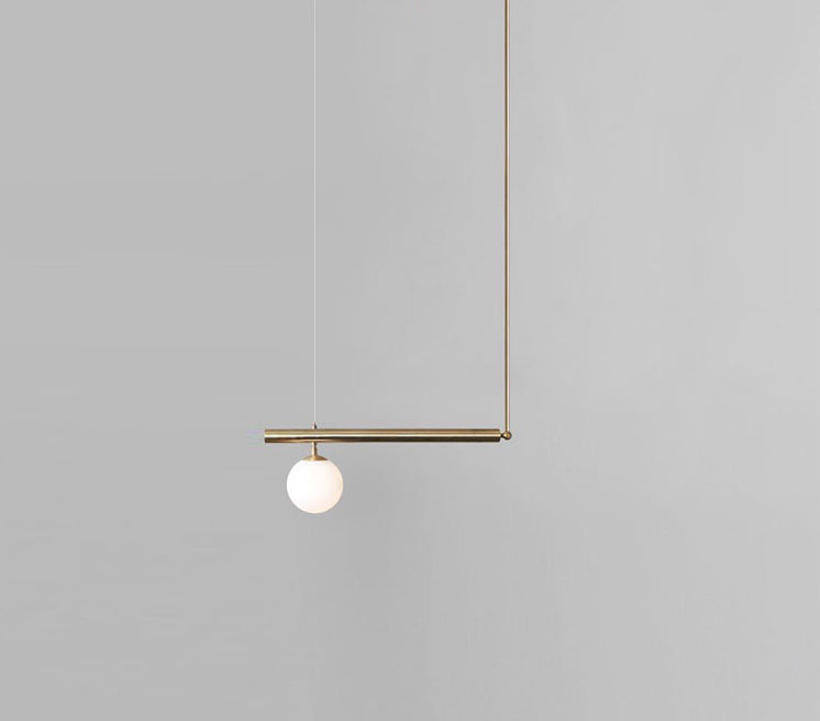 Modern Minimalism Gold Metal Linear Island Pendant Lighting Globe Glass Island Ceiling Light for Living Room 1 Gold Clearhalo 'Ceiling Lights' 'Island Lights' 'Lighting' 2605260