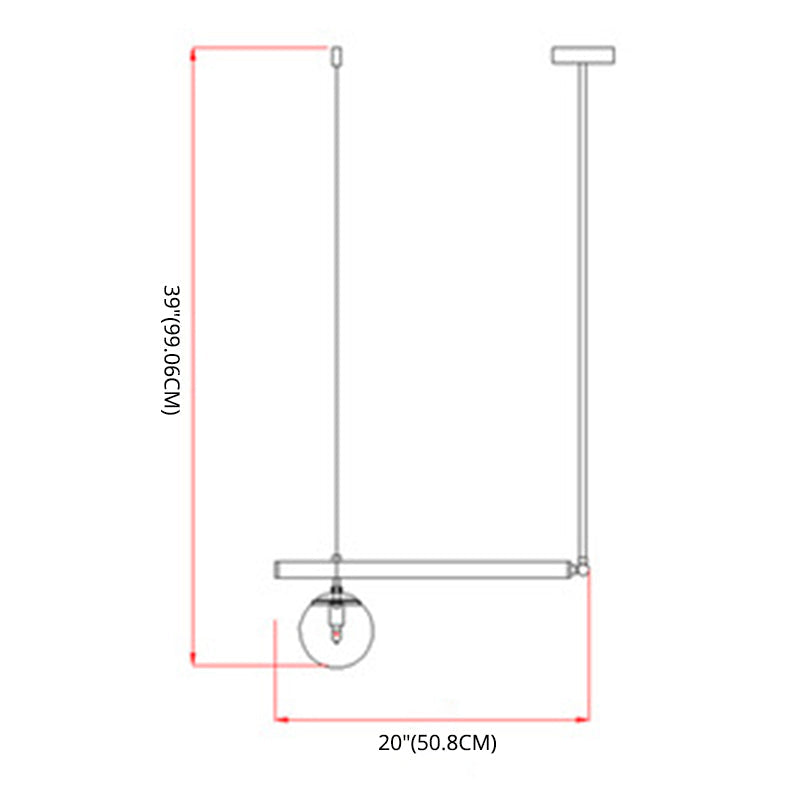 Modern Minimalism Gold Metal Linear Artistic Globe Glass Ceiling Light Island Pendant Lighting for Living Room