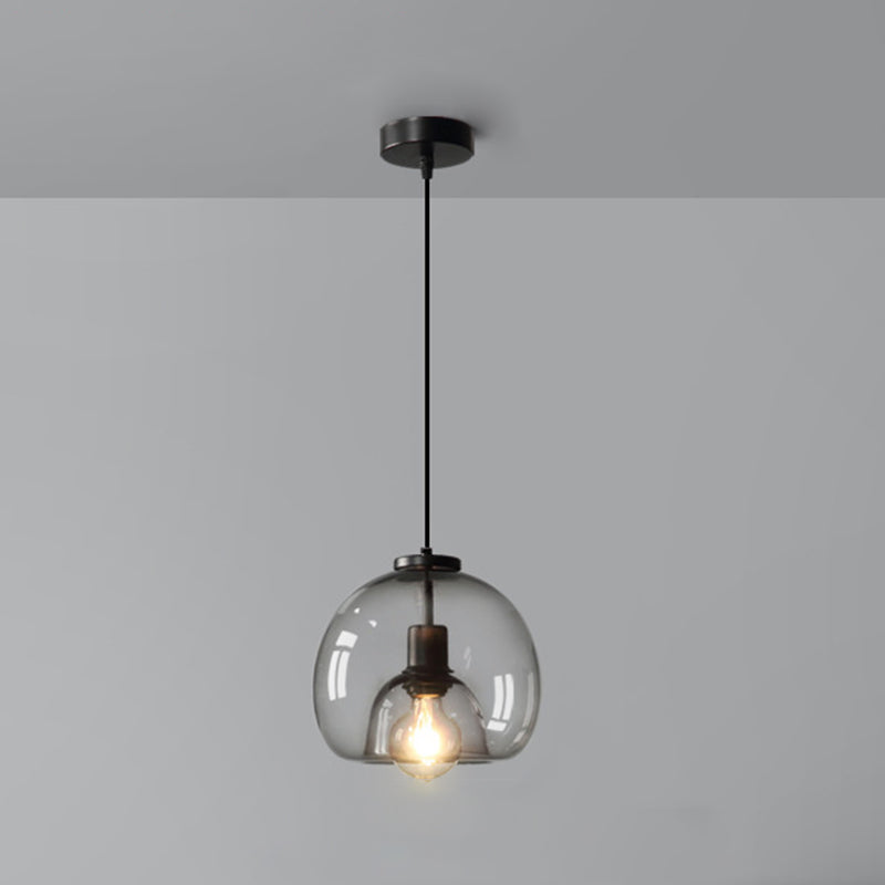 Taavita Minimalist Spherical Pendant Light Modern Clear Glass Dining Room Hanging Lamp