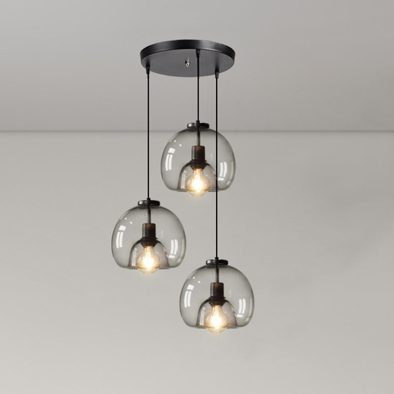 Taavita Minimalist Spherical Pendant Light Modern Clear Glass Dining Room Hanging Lamp