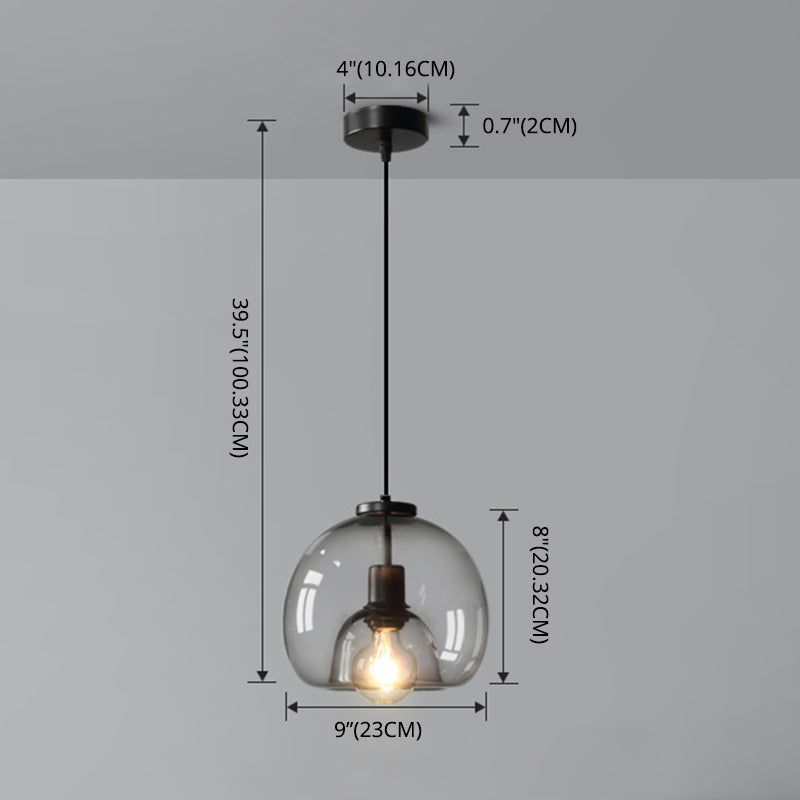 Taavita Minimalist Spherical Pendant Light Modern Clear Glass Dining Room Hanging Lamp