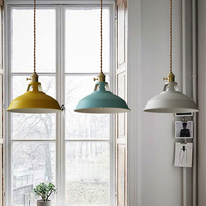 Taavita Metal Shade Pendant Lamp 1 Light Nordic Style Macaron Colored Hanging Light