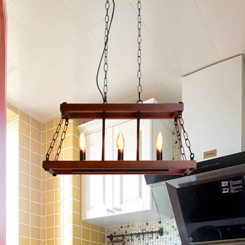 Taavita Vintage Hanging Pendant Light Fixture with 3/5 Lights for Dining Room Island in Brown