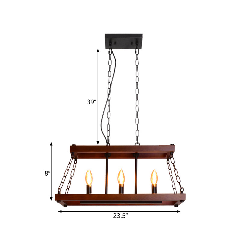 Taavita Vintage Hanging Pendant Light Fixture with 3/5 Lights for Dining Room Island in Brown