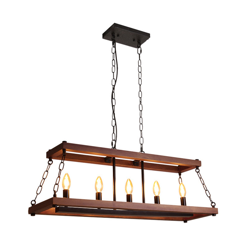 Taavita Vintage Hanging Pendant Light Fixture with 3/5 Lights for Dining Room Island in Brown