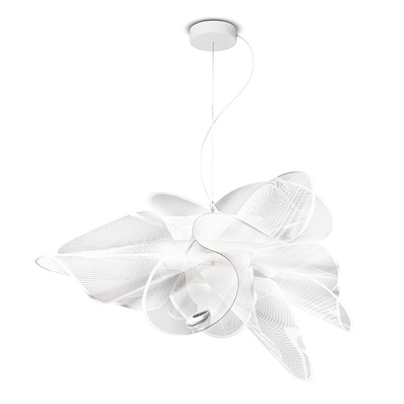 Floral LED Pendant Lighting for Decorative Plastic Café Chandelier in White