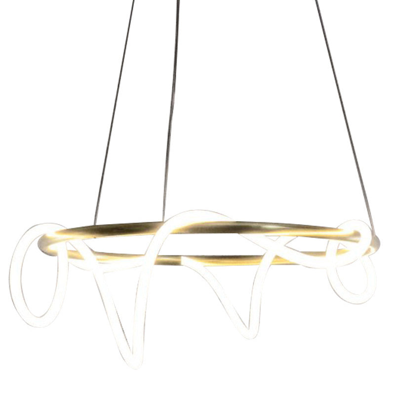 Taavita Tube Chandelier Simplicity Acrylic Gold - LED - Ceiling Pendant for Living Room