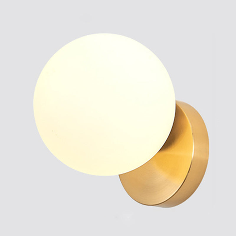 Modern Simplicity Wall Sconce 1 Light Metal Wall Lamp with Glass Ball Shade Clearhalo 'Wall Lamps & Sconces' 'Wall Lights' Lighting' 2627680