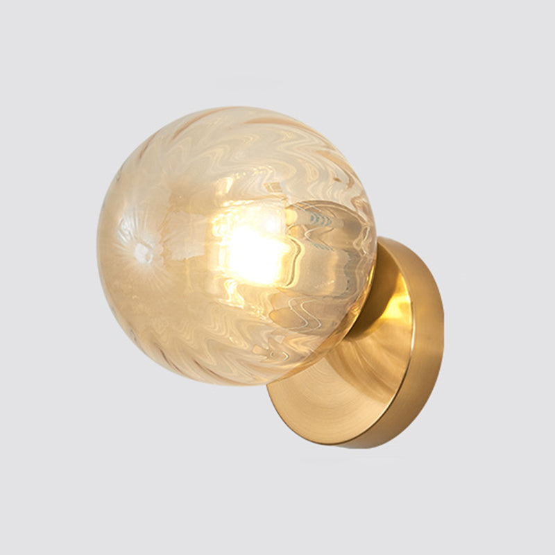 Modern Simplicity Wall Sconce 1 Light Metal Wall Lamp with Glass Ball Shade Clearhalo 'Wall Lamps & Sconces' 'Wall Lights' Lighting' 2627692