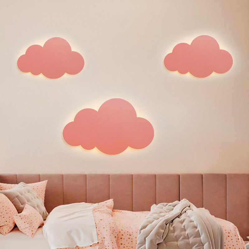 Taavita Cloud Shape Macaroon Wall Lamp Sconce with Colorful Acrylic Shade for Bedroom - LED, Hardwired, Modern Design, White Pink Blue Yellow Colors