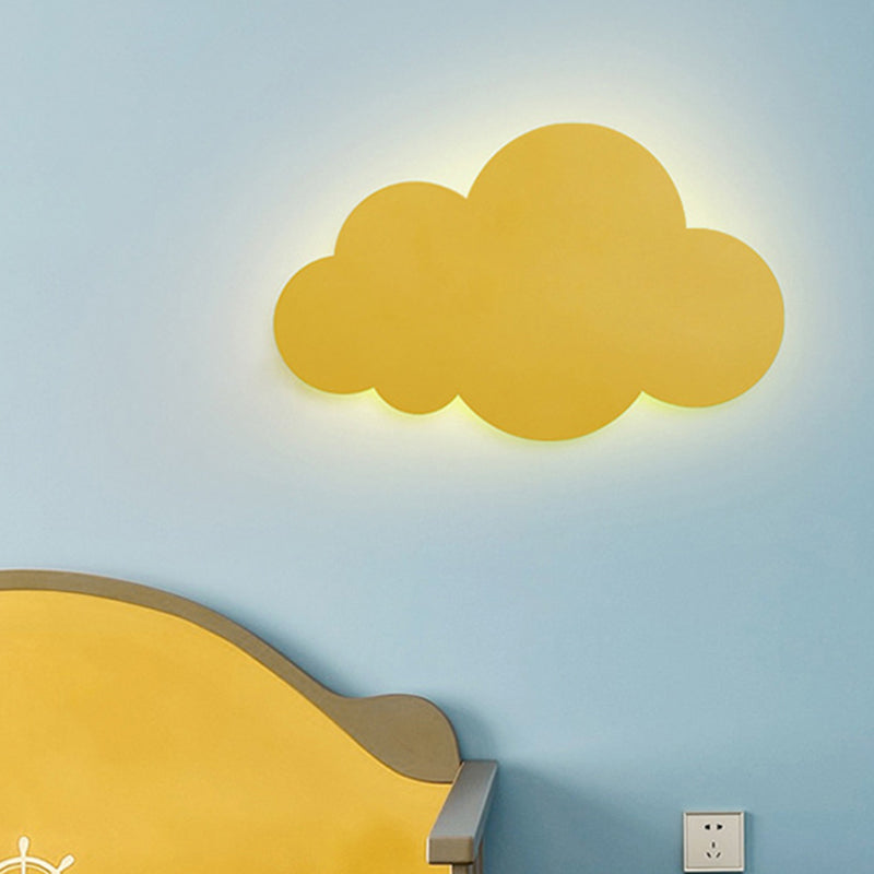 Taavita Cloud Shape Macaroon Wall Lamp Sconce with Colorful Acrylic Shade for Bedroom - LED, Hardwired, Modern Design, White Pink Blue Yellow Colors