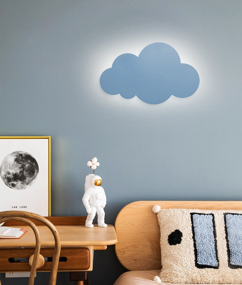 Taavita Cloud Shape Macaroon Wall Lamp Sconce with Colorful Acrylic Shade for Bedroom - LED, Hardwired, Modern Design, White Pink Blue Yellow Colors