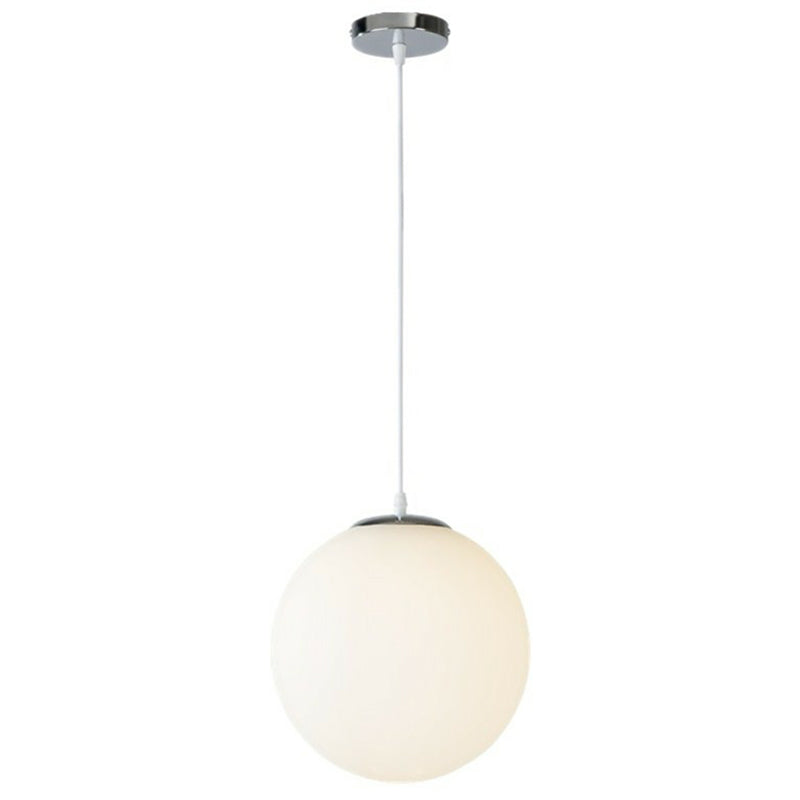 1 Light Ball Hanging Light Fixtures Modern Simple White Glass Ceiling Pendant for Clothing Store Clearhalo 'Ceiling Lights' 'Pendant Lights' 'Pendants' Lighting' 2630000