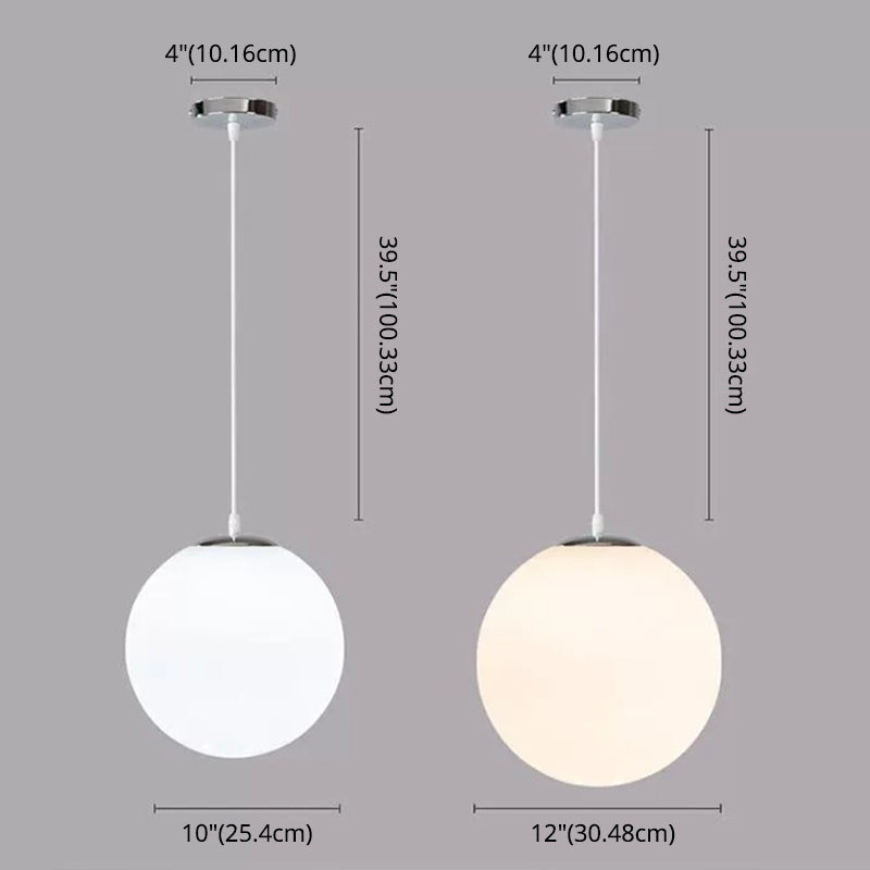 Taavita Light Modern Ball Hanging Light Simple White Glass Ceiling Pendant for Clothing Store