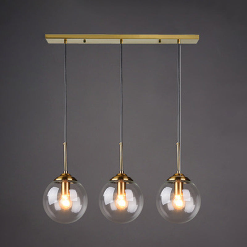 3-Light Globe Hanging Ceiling Lights Minimalist Glass Multi-Light Pendant for Taavita Decor