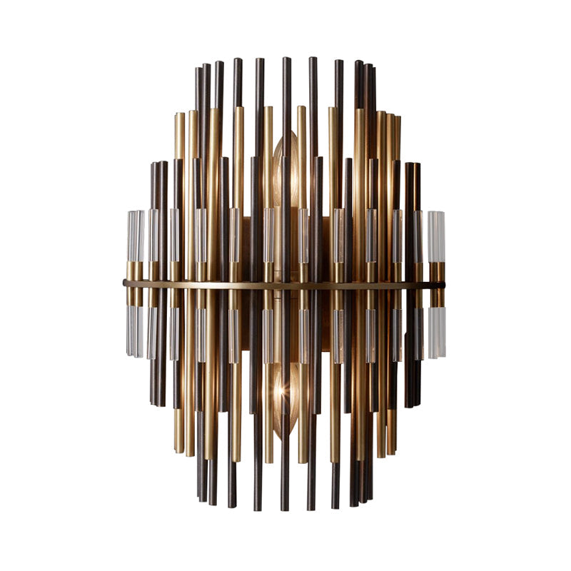 Chrome/Black Tiered Tubular Wall Mounted Lamp Retro Metallic 1 Light Wall Sconce Lighting Clearhalo 'Wall Lamps & Sconces' 'Wall Lights' Lighting' 268405