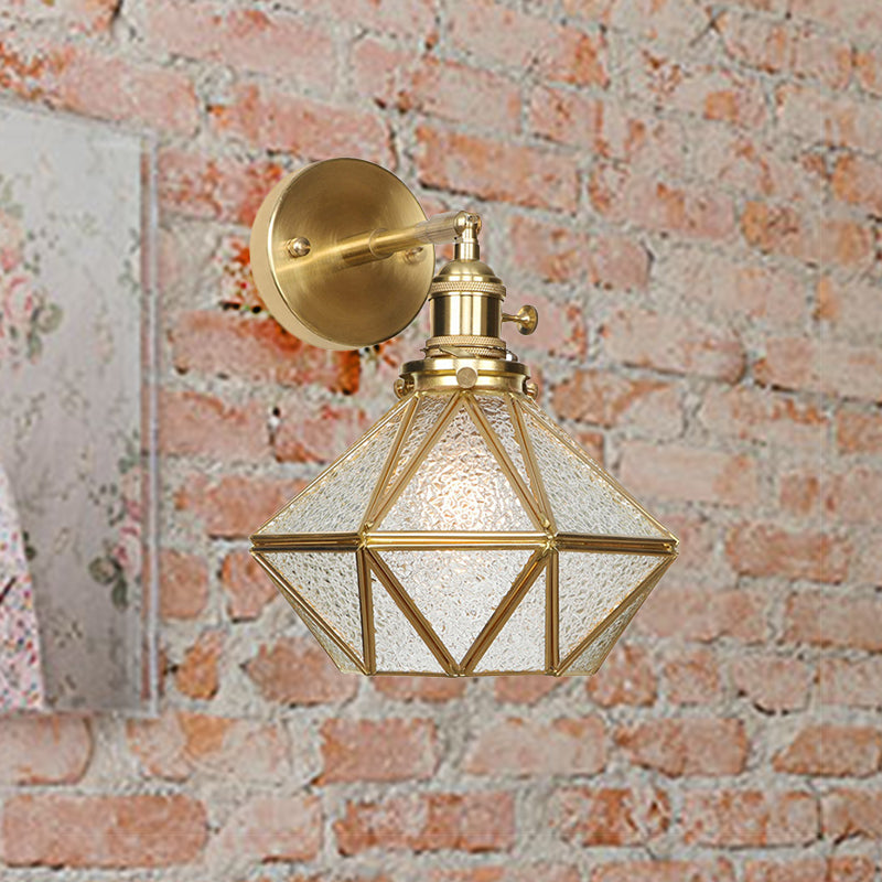 Taavita Geometric/Globe/Pentagram Wall Lamp Contemporary Prismatic Glass 1 Light - Brass - Wall Mount Fixture